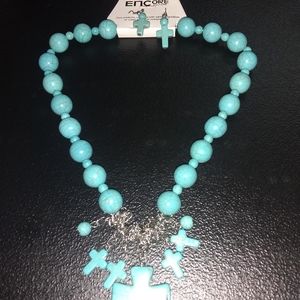 C 💟HARMING!/ TORQUOISE CROSS NECKLACE 💗